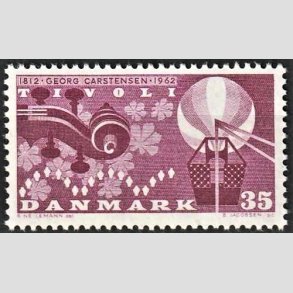 FRIMRKER DANMARK | 1962 - AFA 410 - Georg Carstensen, Tivoli - 35 re rdviolet - Postfrisk