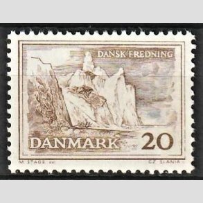 FRIMRKER DANMARK | 1962 - AFA 411 - Mns Klint - 20 re grbrun - Postfrisk