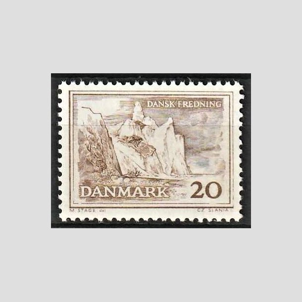 FRIMRKER DANMARK | 1962 - AFA 411 - Mns Klint - 20 re grbrun - Postfrisk