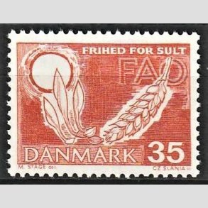 FRIMRKER DANMARK | 1962 - AFA 412 - FAO anti-hunger - 35 re brunrd - Postfrisk