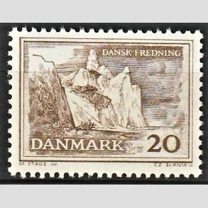 FRIMRKER DANMARK | 1962 - AFA 411F - Mns Klint - 20 re grbrun - Postfrisk