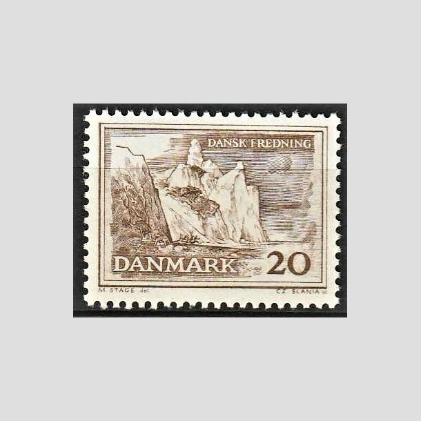 FRIMRKER DANMARK | 1962 - AFA 411F - Mns Klint - 20 re grbrun - Postfrisk