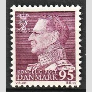FRIMRKER DANMARK | 1963 - AFA 419 - Frederik IX - 95 re mrkrdlilla - Postfrisk