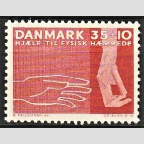 FRIMRKER DANMARK | 1963 - AFA 418F - Hjlp til fysisk hmmede - 35 + 10 re rd - Postfrisk