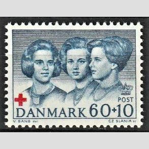 FRIMRKER DANMARK | 1964 - AFA 425F - Dansk Rde Kors - 60 + 10 re bl/rd - Postfrisk