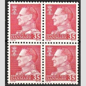 FRIMRKER DANMARK | 1963 - AFA 415 - Frederik IX - 35 re rd i 4-blok - Postfrisk
