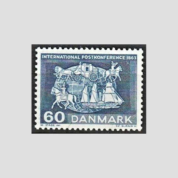 FRIMRKER DANMARK | 1963 - AFA 417 - International postkonference i Paris - 60 re bl - Postfrisk