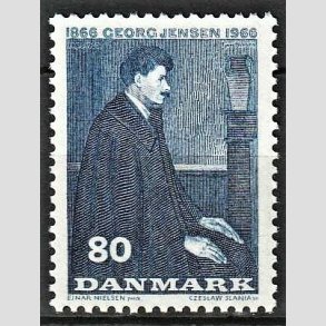 FRIMRKER DANMARK | 1966 - AFA 447 - Georg Jensen - 80 re bl - Postfrisk