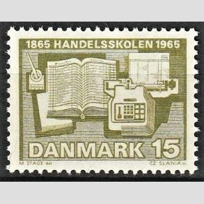 FRIMRKER DANMARK | 1965 - AFA 429 - rhus Handelsskole - 15 re olivgrn - Postfrisk