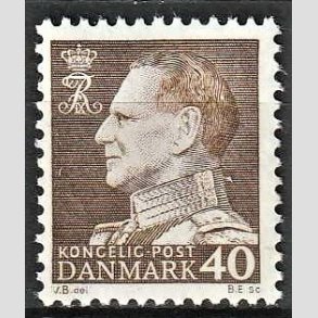 FRIMRKER DANMARK | 1965 - AFA 431 - Frederik IX - 40 re brun - Postfrisk