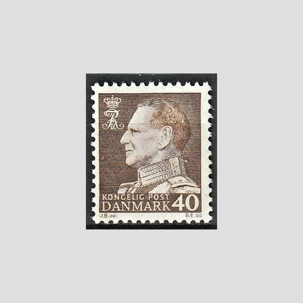 FRIMRKER DANMARK | 1965 - AFA 431 - Frederik IX - 40 re brun - Postfrisk