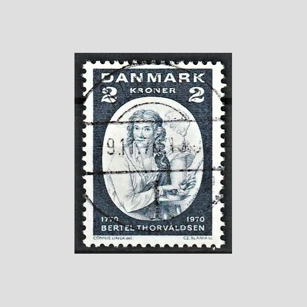 FRIMRKER DANMARK | 1970 - AFA 508 - Bertel Thorvaldsen - 2 Kr. bl - Lux Stemplet 