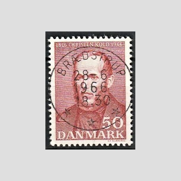 FRIMRKER DANMARK | 1966 - AFA 444 - Christen Kold - 50 re brunrd - Pragt Stemplet Brdstrup