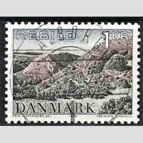FRIM�RKER DANMARK | 1972 - AFA 526 - Rebild bakker - 1 Kr. flerfarvet - Pragt Stemplet �lborg