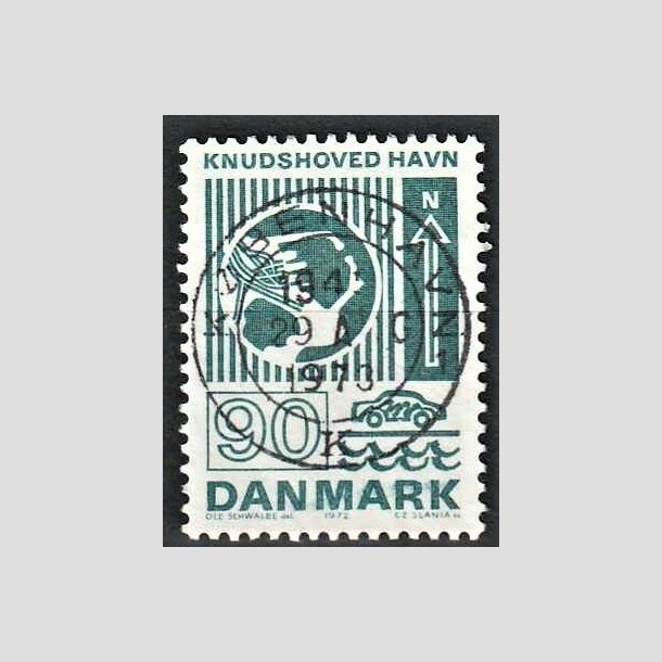 FRIMRKER DANMARK | 1972 - AFA 537 - Trafiktekniske anlg - 90 re blgrn - Pragt Stemplet