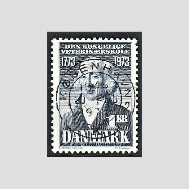 FRIMRKER DANMARK | 1973 - AFA 544 - Kgl. Veterinrskole 200 r - 1,00 Kr. bl - Pragt Stemplet