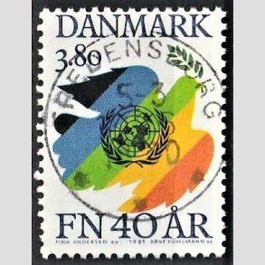 FRIM�RKER DANMARK | 1985 - AFA 841 - FN 40 �r - 3,80 Kr. flerfarvet - Pragt Stemplet 