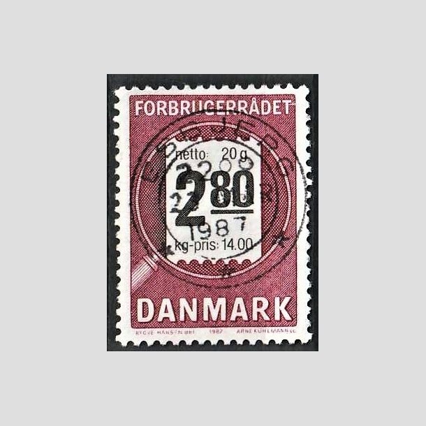 FRIMRKER DANMARK | 1987 - AFA 878 - Forbrugerrdet 40 r. - 2,80 Kr. lilla/sort - Pragt Stemplet