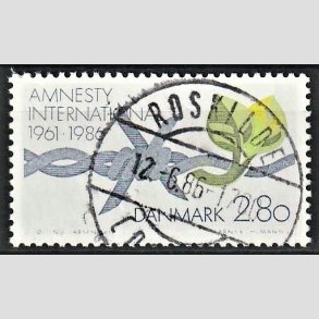 FRIM�RKER DANMARK | 1986 - AFA 850 - Amnesty International 25 �r - 2,80 Kr. flerfarvet - Pragt Stemplet