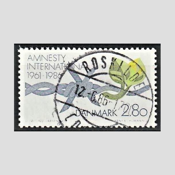 FRIMRKER DANMARK | 1986 - AFA 850 - Amnesty International 25 r - 2,80 Kr. flerfarvet - Pragt Stemplet