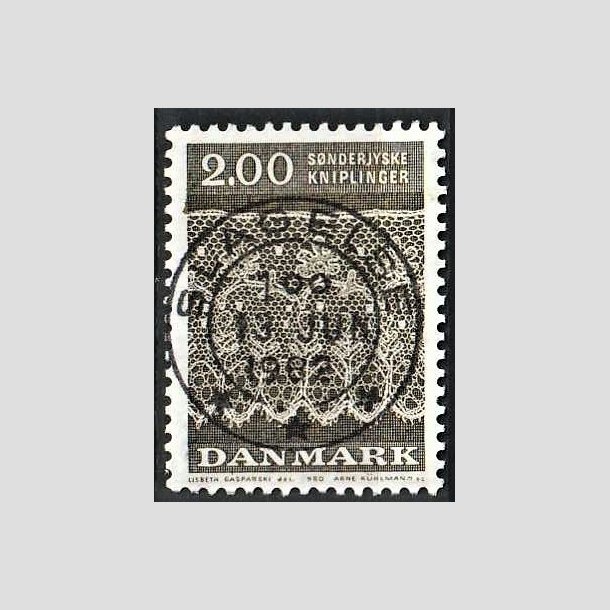 FRIMRKER DANMARK | 1980 - AFA 713 - Snderjyske kniplinger - 2,00 Kr. grbrun - Pragt Stemplet Slagelse