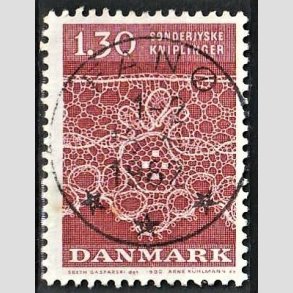 FRIM�RKER DANMARK | 1980 - AFA 712 - S�nderjyske kniplinger - 1,30 Kr. r�d - Pragt Stemplet Fan�