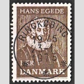FRIM�RKER DANMARK | 1971 - AFA 513 - Hans Egede - 1,00 Kr, brun - Pragt Stemplet Ringk�bing