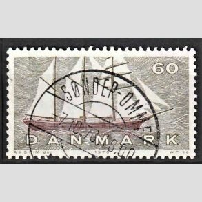 FRIM�RKER DANMARK | 1970 - AFA 505 - Dansk Skibsfart - 60 �re gr�oliv/r�dbrun - Pragt Stemplet 