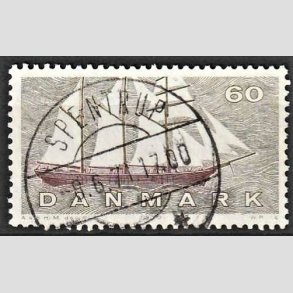 FRIM�RKER DANMARK | 1970 - AFA 505 - Dansk Skibsfart - 60 �re gr�oliv/r�dbrun - Pragt Stemplet 
