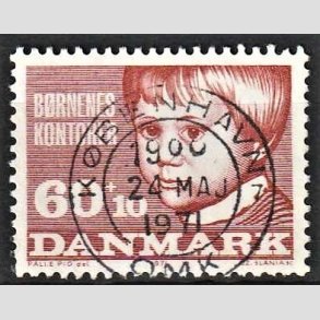 FRIMRKER DANMARK | 1971 - AFA 512 - Brnenes kontor - 60 + 10 re brunrd - Pragt Stemplet