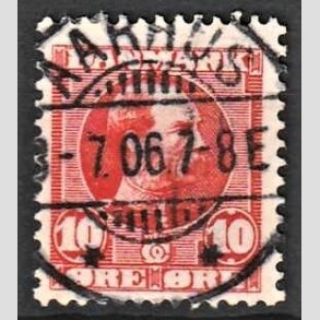 FRIMRKER DANMARK | 1904-05 - AFA 47 - Chr. IX 10 re rd - Lux Stemplet Aarhus