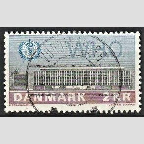 FRIM�RKER DANMARK | 1972 - AFA 533 - W.H.O - 2 Kr. bl�/r�d/gr�n - Lux Stemplet