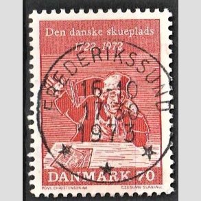FRIM�RKER DANMARK | 1972 - AFA 532 - Holbergs komedier - 70 �re r�d - Lux Stemplet Frederikssund