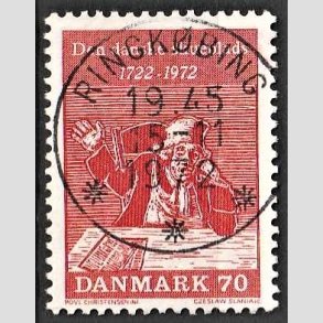 FRIM�RKER DANMARK | 1972 - AFA 532 - Holbergs komedier - 70 �re r�d - Lux Stemplet Ringk�bing