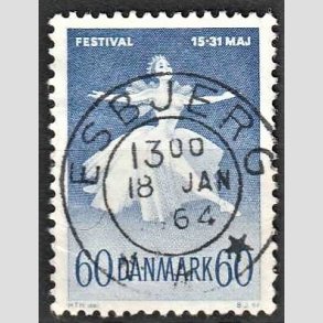 FRIM�RKER DANMARK | 1962 - AFA 406 - Ballet og musik - 60 �re bl� - Pragt Stemplet Esbjerg