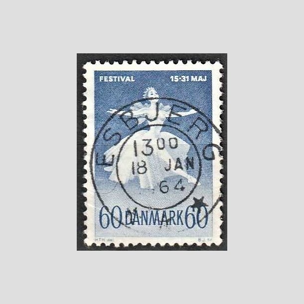 FRIMRKER DANMARK | 1962 - AFA 406 - Ballet og musik - 60 re bl - Pragt Stemplet Esbjerg