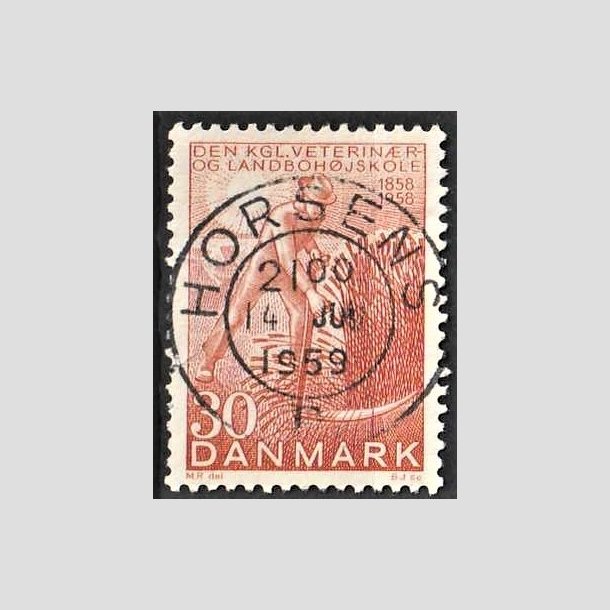 FRIMRKER DANMARK | 1958 - AFA 372 - Landbohjskolen 100 r - 30 re rd - Pragt Stemplet Horsens