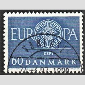 FRIM�RKER DANMARK | 1960 - AFA 389 - CEPT - 60 �re bl� - Pragt Stemplet Vanl�se