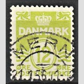 FRIM�RKER DANMARK | 1952-53 - AFA 335 - B�lgelinie 12 �re lysgr�n - Lux Stemplet Mern