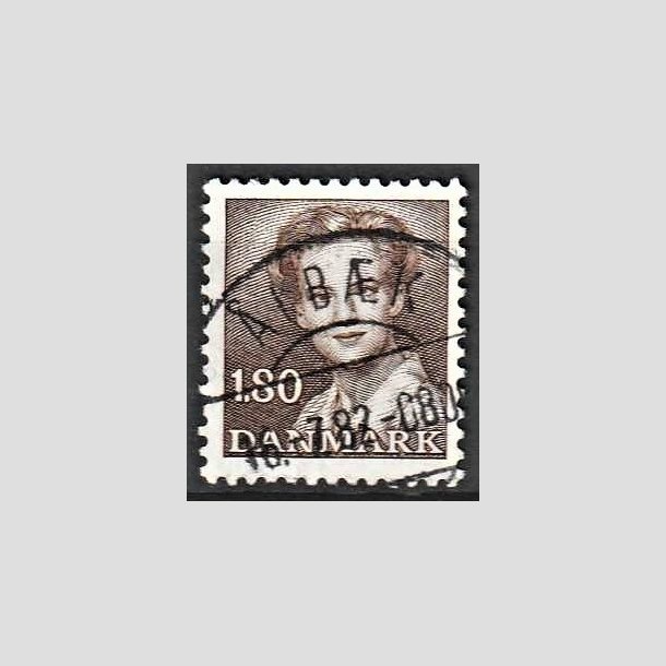 FRIMRKER DANMARK | 1982 - AFA 750 - Dronning Margrethe - 1,80 Kr. brun - Pragt Stemplet lbk