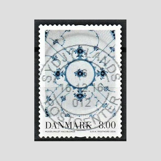 FRIMRKER DANMARK | 2016 - AFA 1874 - Dansk porceln - 8,00 Kr. Muselmalet - Pragt Stemplet 