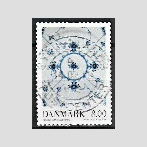 FRIMRKER DANMARK | 2016 - AFA 1874 - Dansk porceln - 8,00 Kr. Muselmalet - Pragt Stemplet 