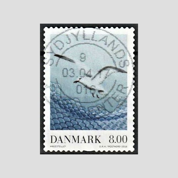 FRIMRKER DANMARK | 2016 - AFA 1870 - Dansk porceln - 8,00 Kr. Mgestellet - Pragt Stemplet 