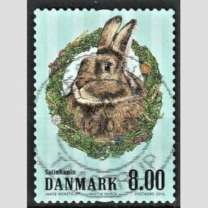 FRIM�RKER DANMARK | 2016 - AFA 1851 - G�rdens dyr - 8,00 Kr. kanin - Pragt Stemplet