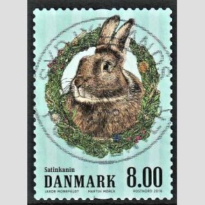 FRIM�RKER DANMARK | 2016 - AFA 1851 - G�rdens dyr - 8,00 Kr. kanin - Pragt Stemplet