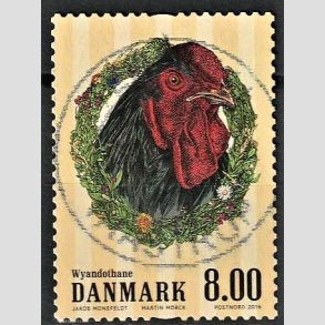 FRIM�RKER DANMARK | 2016 - AFA 1847 - G�rdens dyr - 8,00 Kr. h�ne - Pragt Stemplet