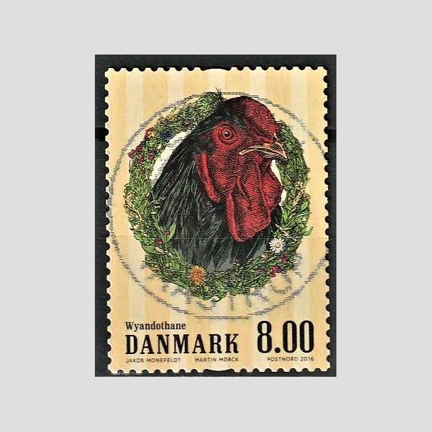 FRIMRKER DANMARK | 2016 - AFA 1847 - Grdens dyr - 8,00 Kr. hne - Pragt Stemplet