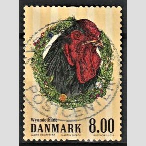 FRIM�RKER DANMARK | 2016 - AFA 1847 - G�rdens dyr - 8,00 Kr. h�ne - Pragt Stemplet