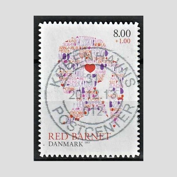 FRIMRKER DANMARK | 2013 - AFA 1747a - Red Barnet - 8,00 + 1,00 Kr. flerfarvet - Pragt Stemplet