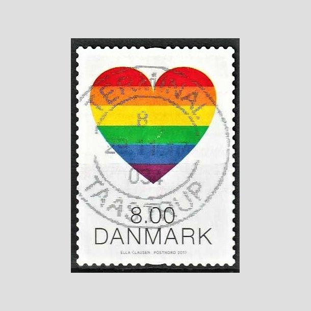 FRIMRKER DANMARK | 2017 - AFA 1899 - Pride. - 8,00 kr. flerfarvet - Pragt Stemplet 